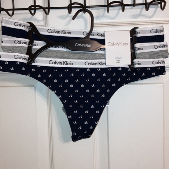 NWT Calvin Klein 3 pack thong panties L MSRP $33 - Picture 3 of 5